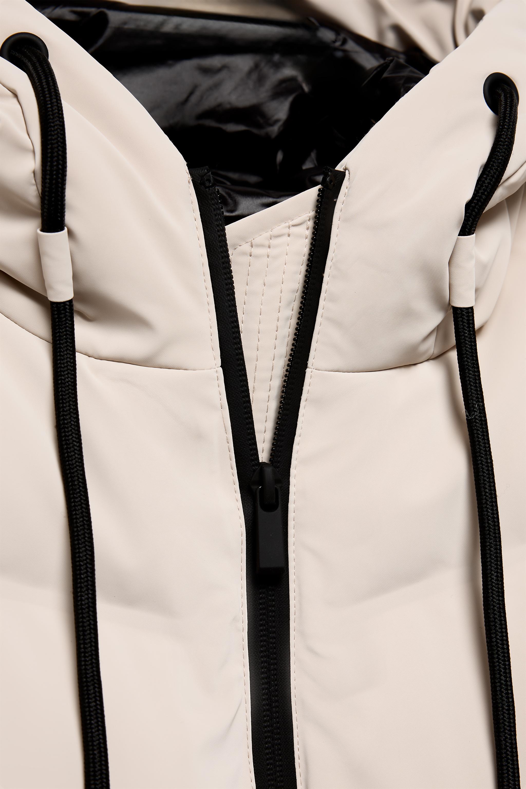 ANORAK LONG EFFET GOMME À CAPUCHE COUPE-VENT